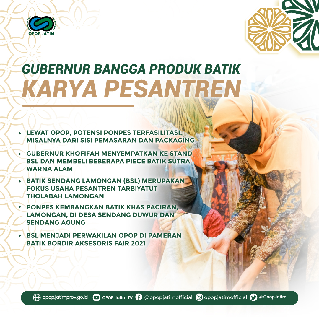 Gubernur Bangga Produk Batik Karya Pesantren